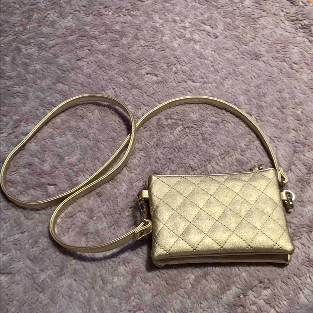 Gold shoulder bag